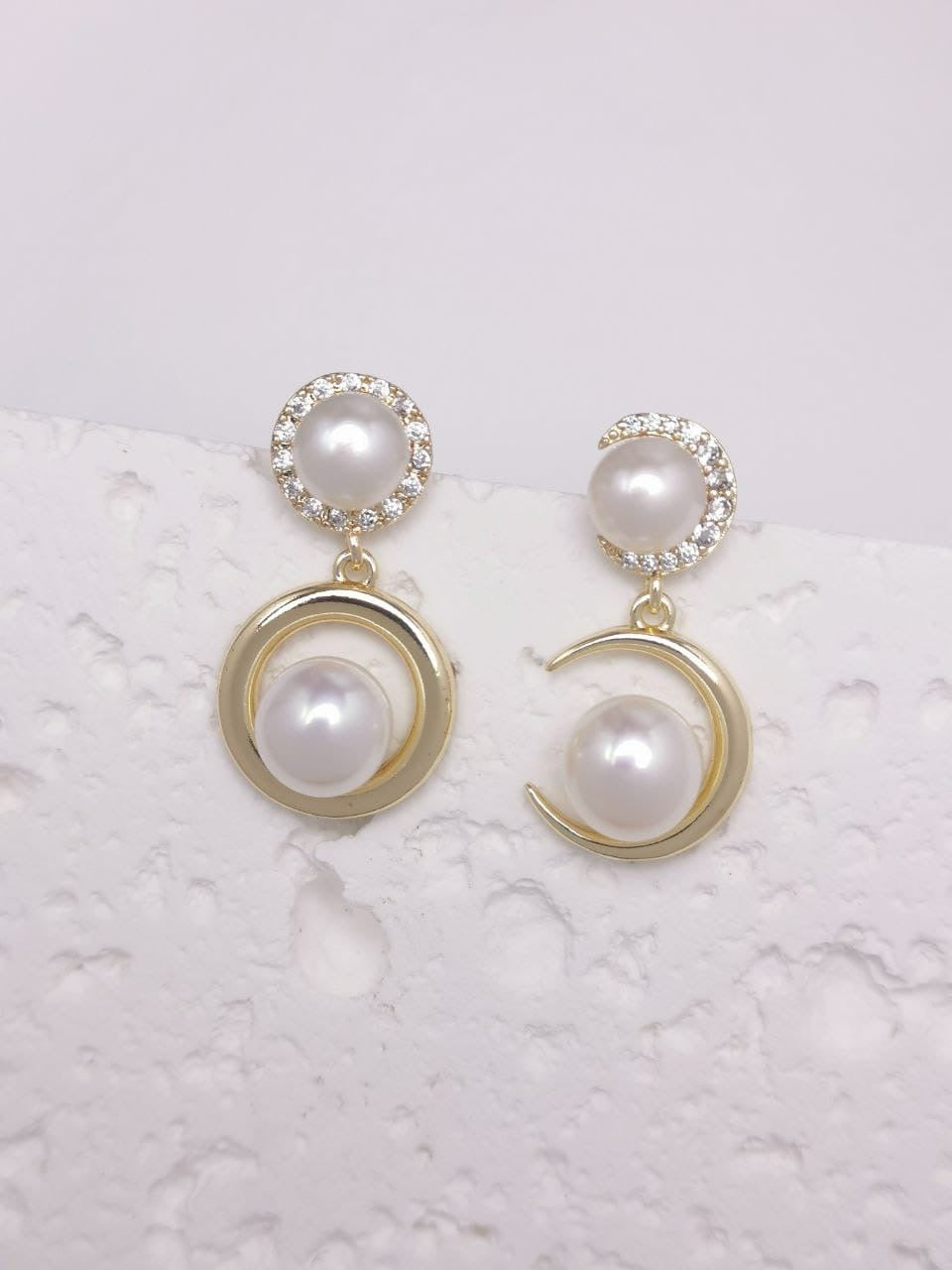 Sun & Moon Pearl Dangle