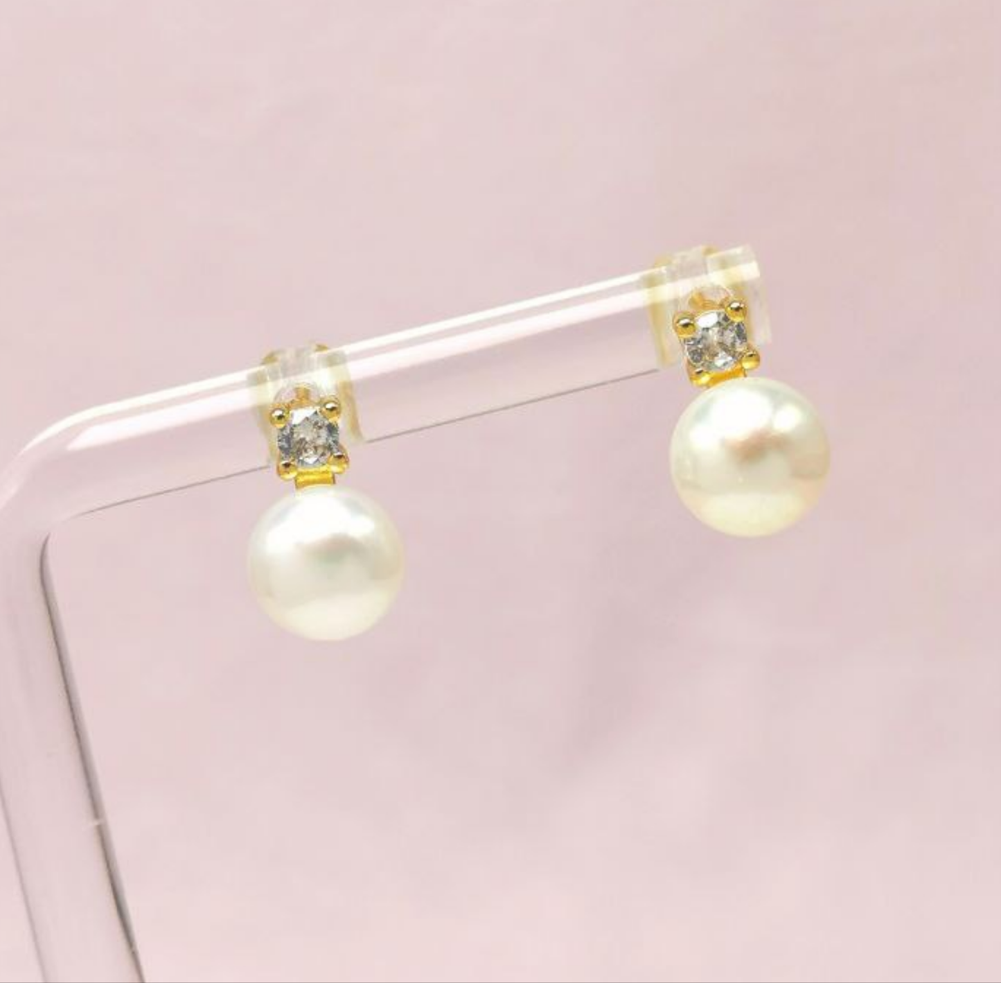 Crystal Pearl Studs