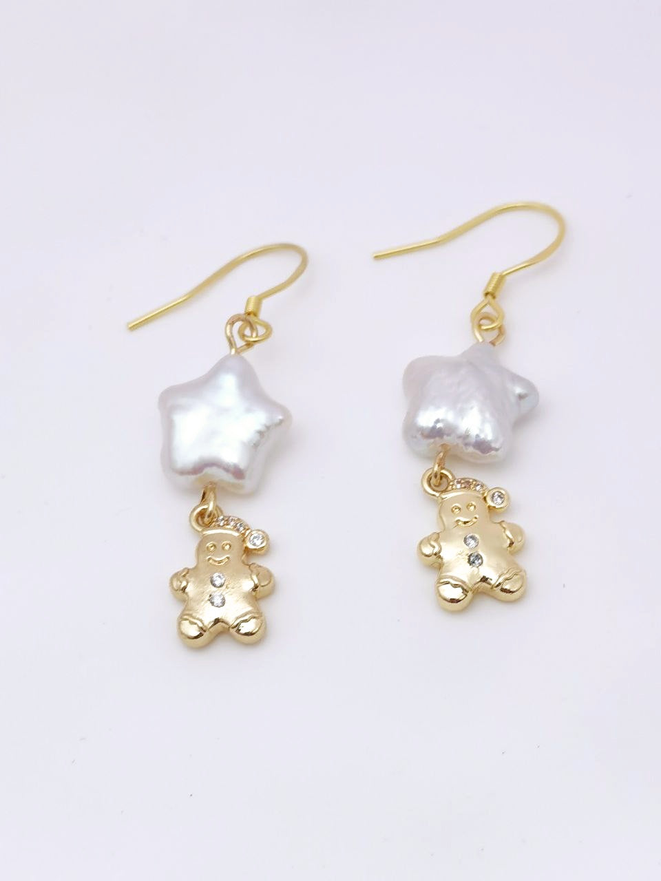 Ginger Bread Man Pearl Earrings