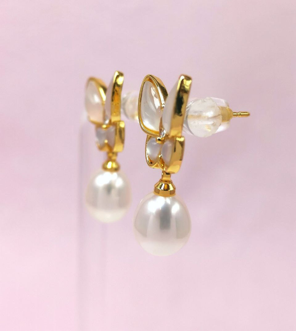 Mother of Pearl Heart Butterfly Pearl Drop