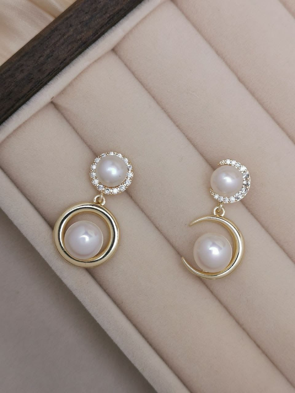 Sun & Moon Pearl Dangle