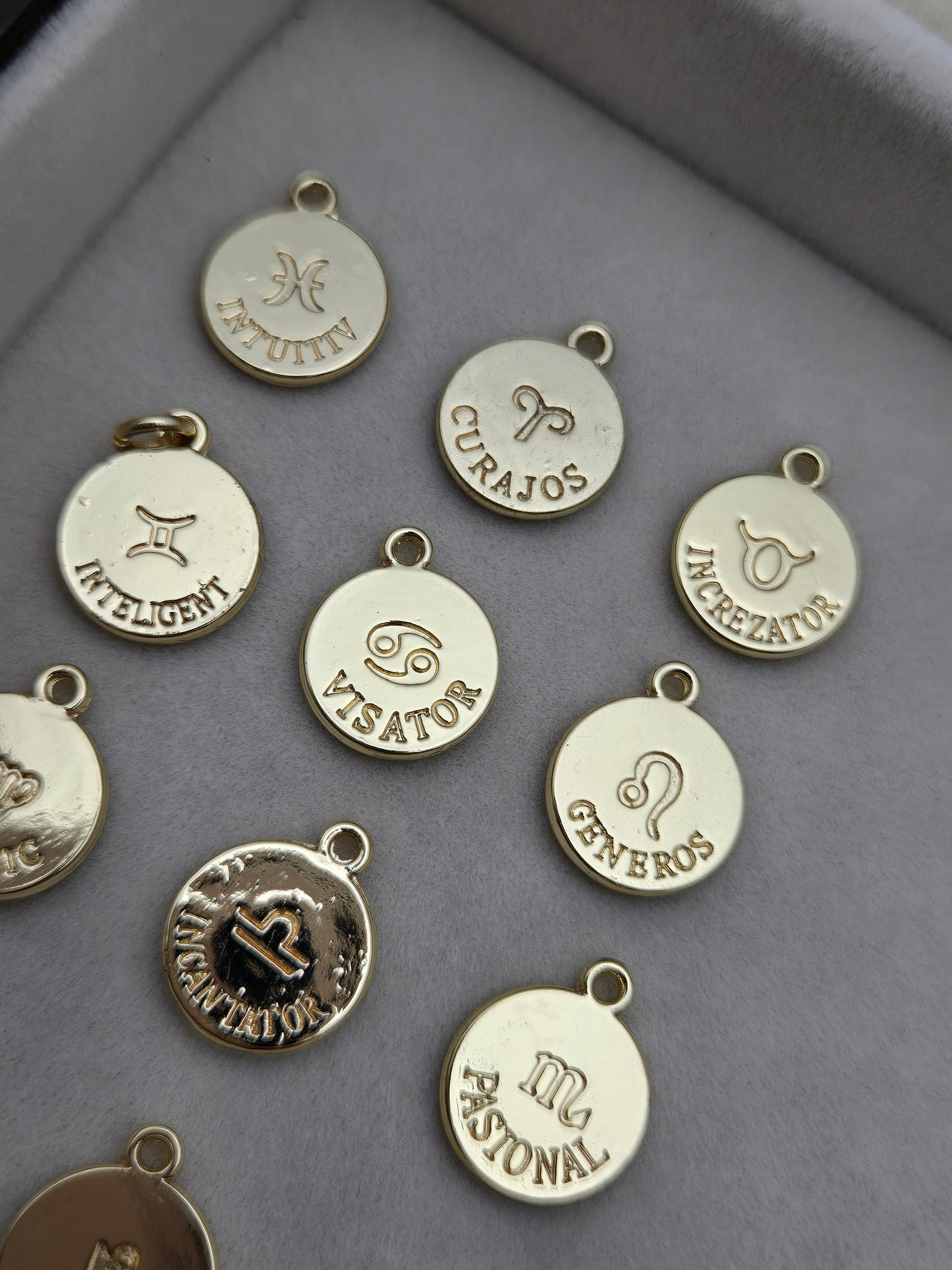 Horoscope Charm Necklace with Radiant Rectangle Pearl