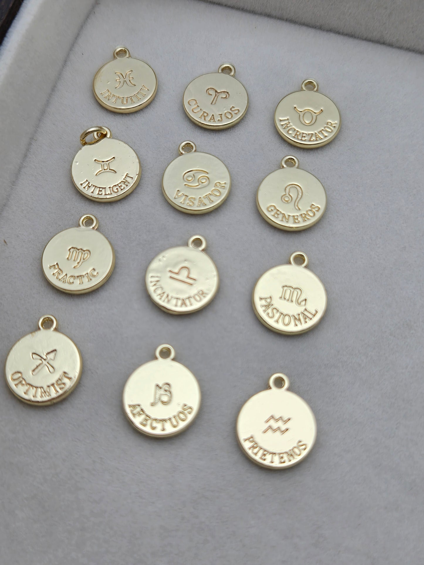 Horoscope Charm Necklace with Radiant Rectangle Pearl