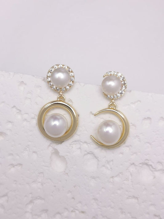 Sun & Moon Pearl Dangle