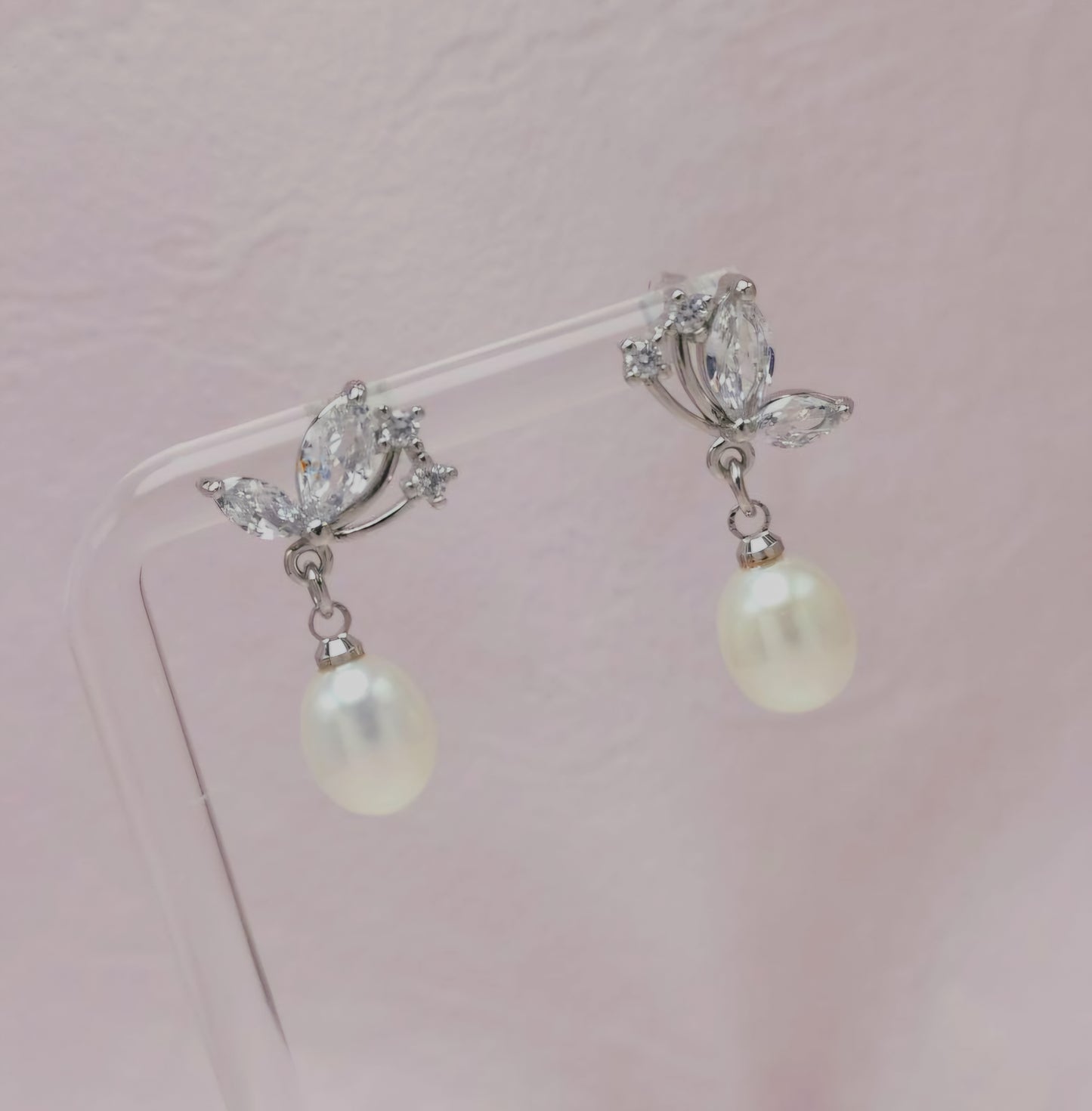 Crystal Butterfly Pearl Drop